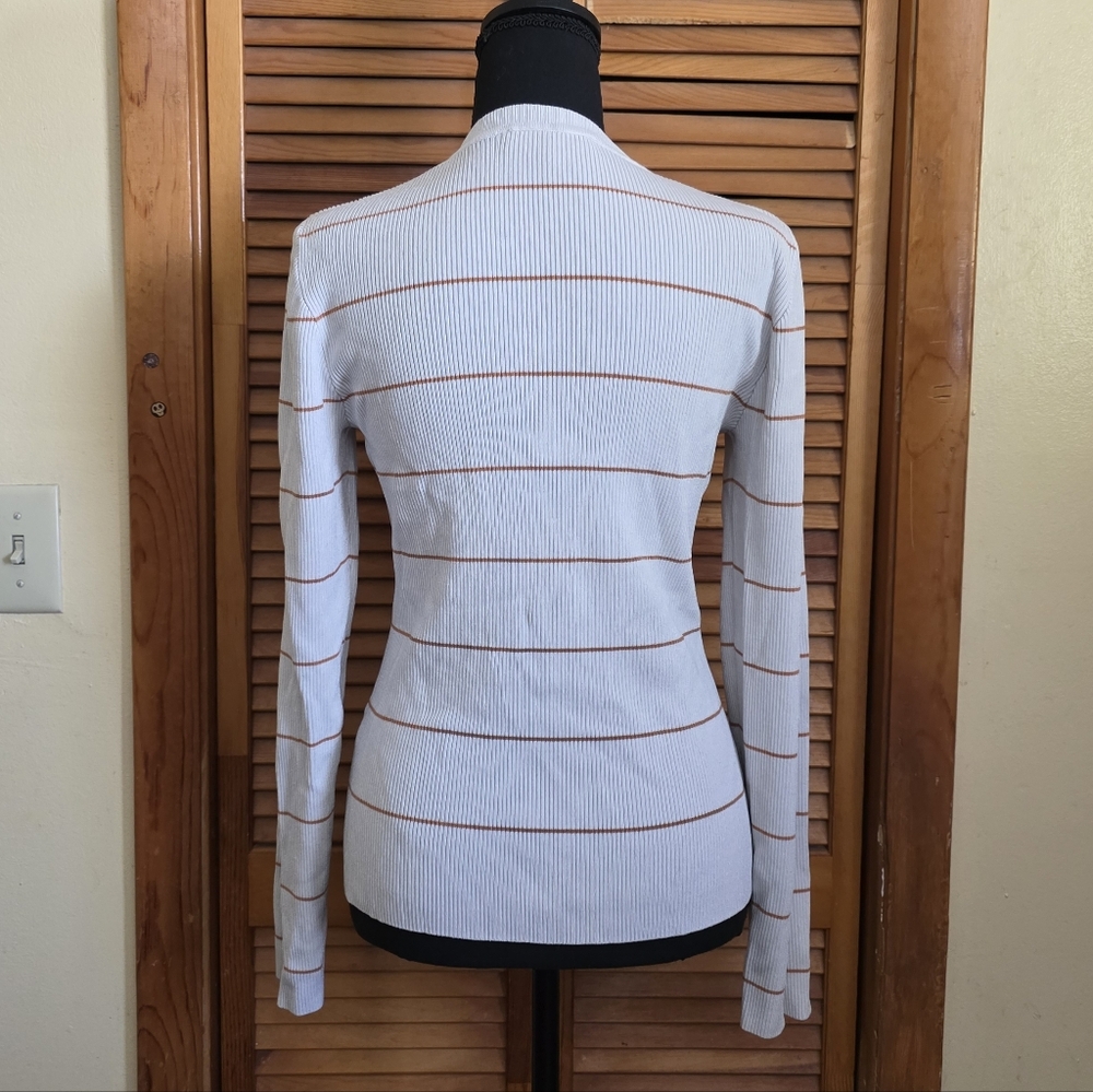 NWOT Frame Women's Striped Ribbed Knit Top Size XL - Picture 3 of 4